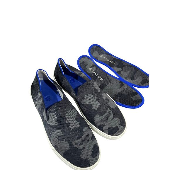 Rothys Slip-On Sneakers Women’s 6.5 Gray Camo Washable Eco Shoes - Picture 5 of 11